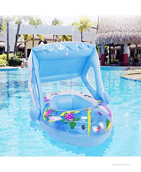 zhezuo New Upgrades Baby Swimming Ring Inflatable Floating Kids Swim Pool Seat with Sunshade Canopy Safety Summer Swimming Pool Toys