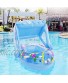 zhezuo New Upgrades Baby Swimming Ring Inflatable Floating Kids Swim Pool Seat with Sunshade Canopy Safety Summer Swimming Pool Toys