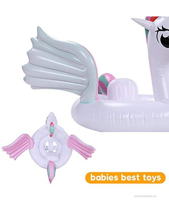 Zobire Baby Pool Float Unicorn Toddlers Floaties Infant Swimming Float for Kids Age 3 Months to 3 Years Old