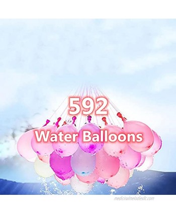 592 PCS Rapid-Fill Water Balloons,Water Balloons for Kids Girls Boys,Water Balloons Easy Fill,Water Balloons Biodegradable,Water Balloons,Water Balloons for Kids,Party Games for Swimming Pool