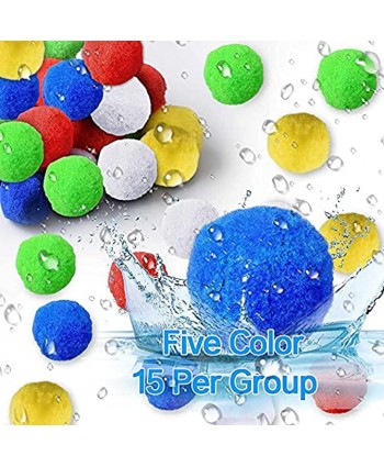 75 Pcs 2.6" Reusable Water Balls Splash Balls for Summer Outdoor Fun Pool Toys and Water Toys Water Balloons Fight Accessories for Pool Trampoline and Beach