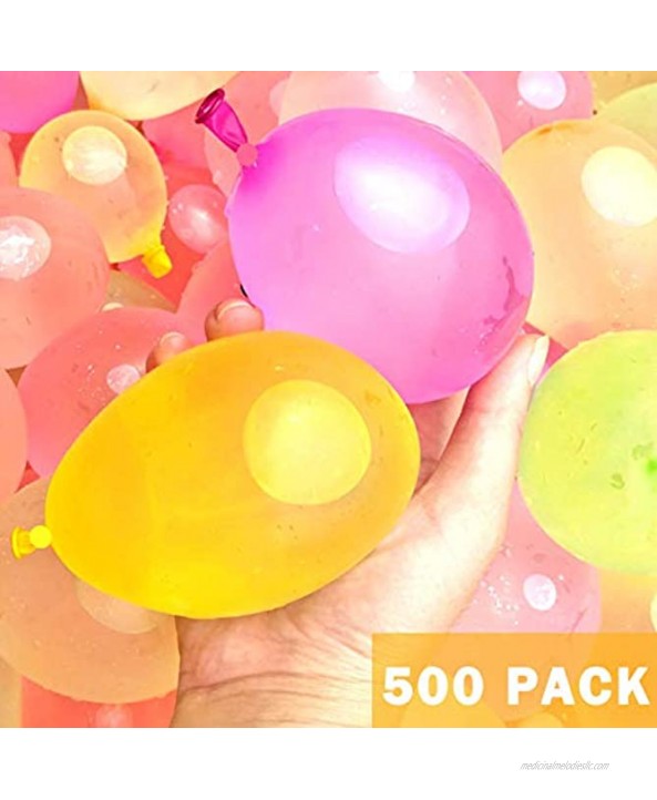 Acerich 500 Pack Water Balloons Water Balloons with Refill Kits for Kids and Adults Water Bomb Game Fight Sports Fun Party