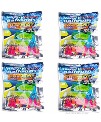 Happy Baby 4 Pack of Self-Sealing Water Balloons 444 Water Balloons Instant Balloons Easy Quick Fill Balloons with in 60 Second Splash Fun Rapid-Filling for Kids and Adults Party Multicolored 12s