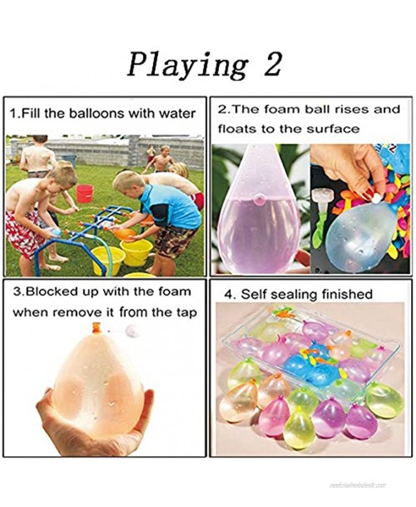Instant Water Balloons 300 Self-Sealing Water Balloons and 10000 Water Beads Super Water Balloon Sensory Toys for Splash Fun Kids and Adults Party
