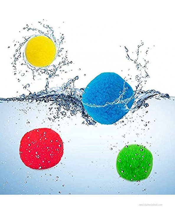 mingL 50 Water Balls Reusable Cotton Balls for Water Fight Outdoor Splash Summer Fun Toys for Kids Outside Water Balloons Fight Accessories for Pool Trampoline and Beach Blue