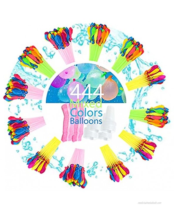 Multi-Colored Rapid-Fill Water Balloons JRChuang Quick Fill Multi-Colored Outdoor Summer Funs Easy Fill Biodegradable Water Balloons Beach Party Game Summer Party Game for Kids Family