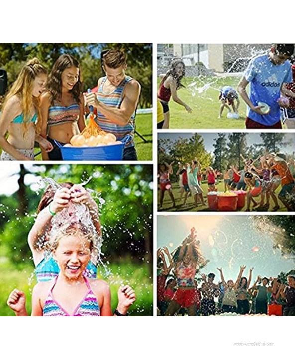 Myal Water Balloons for Kids Girls Boys Quick Fill for Summer Outdoor Party 444 Pcs with Mixed Color