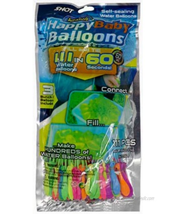 SHOT Happy Baby Balloons 111 Water Balloons in Seconds 3 Pack