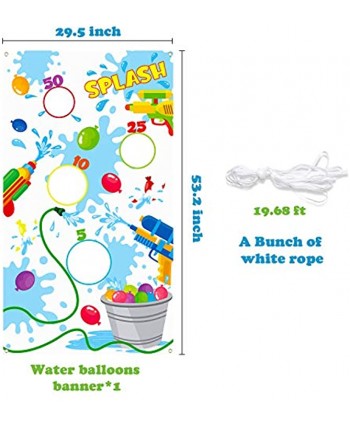 TICIAGA Toss Game Banner for Water Balloons 4 Score Holes Shooter Target for Water Gun Swimming Pool Fun Addition Toy for Throwing Water Bomb Summer Splash Fun for Kids Adults Pool Party Supplies