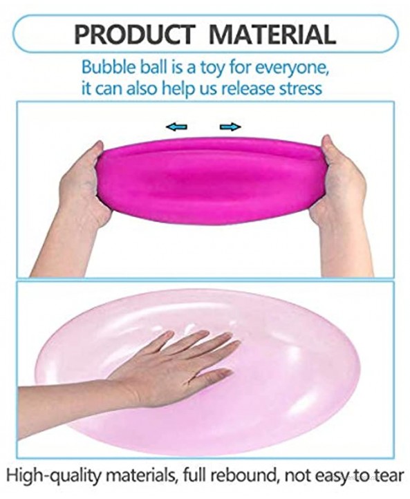 WELLIN Super Size Water-Filled Wubble Bubble Beach Ball Interactive Rubber Big Blow Up Balloon Inflatable Giant Balls Children Outdoor Party GamePink 47inch