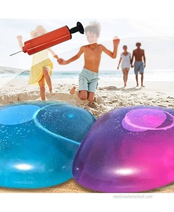 WELLIN Super Size Water-Filled Wubble Bubble Beach Ball Interactive Rubber Big Blow Up Balloon Inflatable Giant Balls Children Outdoor Party GamePink 47inch