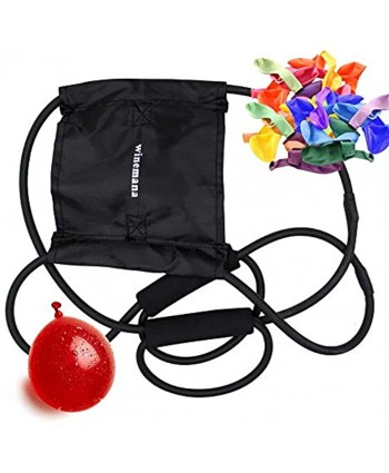 Zcaukya Water Balloon Launcher Water Balloon Slingshot with 110 pcs 5" Colorful Water Balloons and Rapid Water Injection Tool for Kids and Adults 300 Yards Range Water Bomb Slingshot Set Black