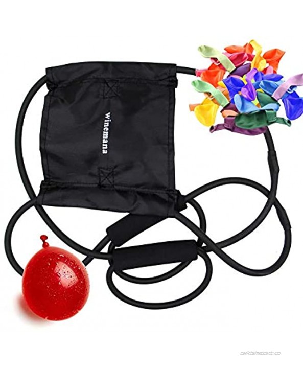 Zcaukya Water Balloon Launcher Water Balloon Slingshot with 110 pcs 5 Colorful Water Balloons and Rapid Water Injection Tool for Kids and Adults 300 Yards Range Water Bomb Slingshot Set Black