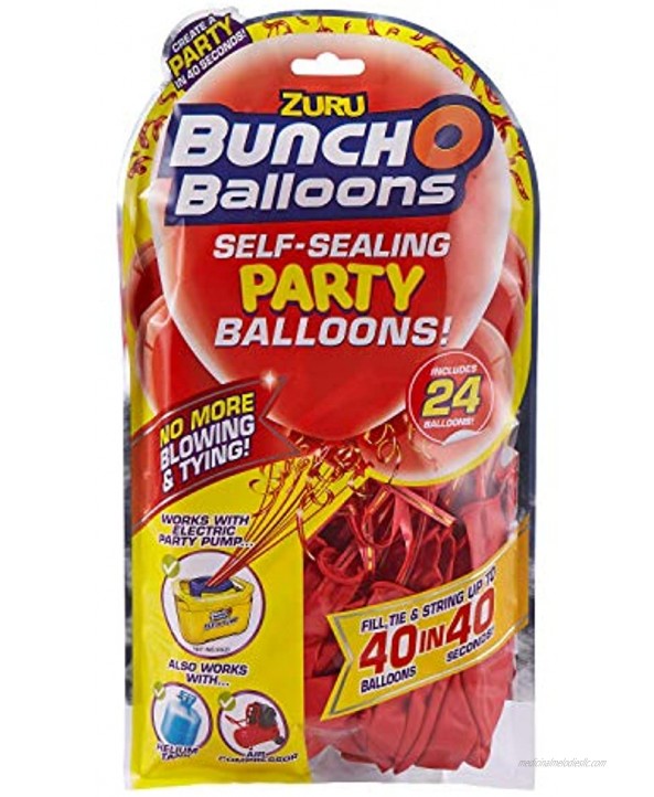 Zuru Bunch O Balloons Self-Sealing Party Balloons RED 24-pack