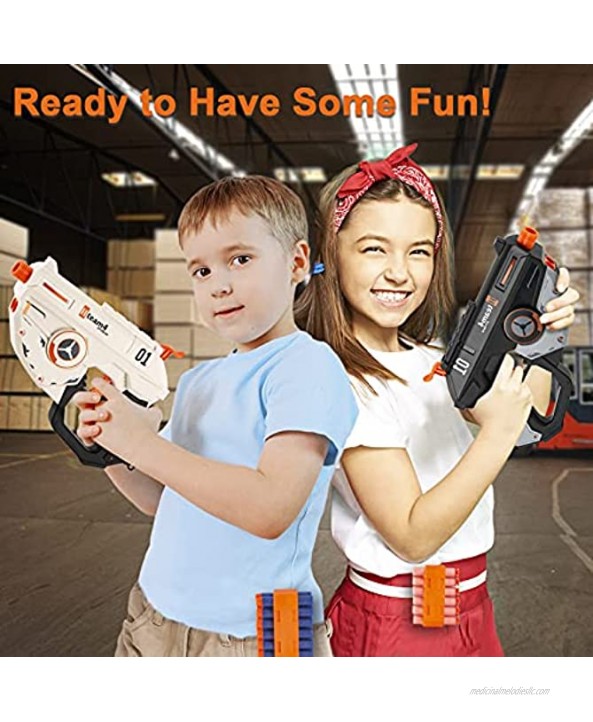 2 Pack Blaster Guns Boys Toys Blasters Guns with 80 Soft Foam Darts and Dart Clips for Nerf Gun Battles 2 Goggles and Scopes Compatible for Nerf Fortnite Guns Best Toy Guns for Shooting Practice