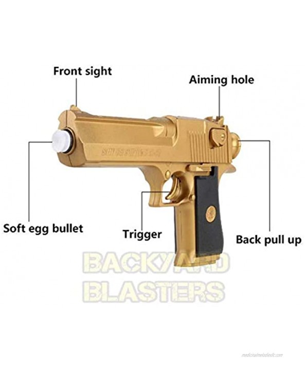 Backyard Blasters Toys Guns for Boys Golden Desert Eagle Toy Foam Dart Gun for Kids and Dart Gun Toy for Adults