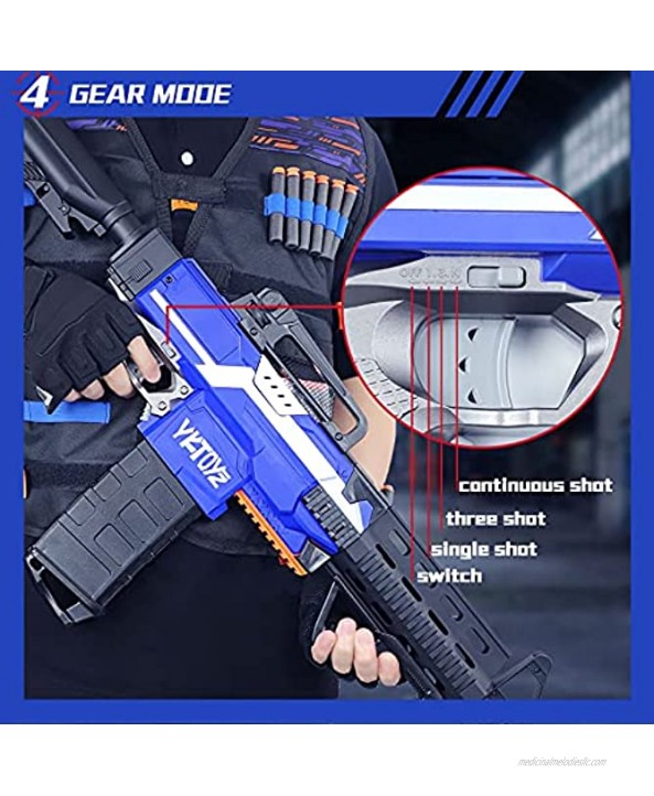 Electric Automatic Blaster Toy Guns Compatible with Nerf Guns Bullets 3 Modes Burst Soft Bullets Toy Gun with Magazine and 100 Refill Darts for Boys Girls 5 6 7 8 9 10 Years Old Adults Blue