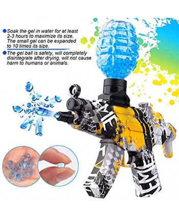 Electric Gel Ball Blaster Automatic Splatter Ball Blaster with Goggles & 10 x 500 Water Beads 6 mm Outdoor Activities Water Gel Balls Yard Shooting Game for Kids Boys & Girls Ages 12+