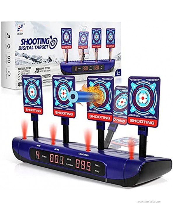Electric Shooting Digital Target for Nerf Guns Scoring Auto Reset with Wonderful Light and Sound Effect Perfect for Nerf Guns Blaster N-Strike Elite Mega Rival Educational Gift for Kids 3+