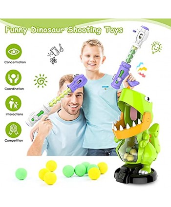 FANURY Dinosaur Shooting Games Toy for Kids 5 6 7 8 9 10+Year Old Shooting Target Practice Kids Toy with Sound LCD Score Record 2 Air Pump Toy Guns 24 Soft Foam Balls Gift Toys for Boys Girls