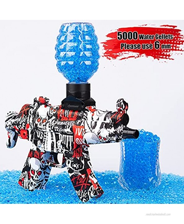 Gel Ball Blaster Rechargeable Gel Ball Gun with 5000 Gel Balls Automatic Splatter Ball Gun Shoots up to 65Ft Backyard Fun and Outdoor Games for Kids and Adults Red