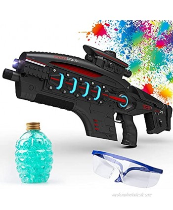 Gel Ball Blaster Splatter Ball Blaster with Goggles and 10000 Water Balls Black Electric Gel Ball Blasters Automatic High Speed Launch Water Beads Outdoor Shoot Team Game for Kids Adults Boys Girls