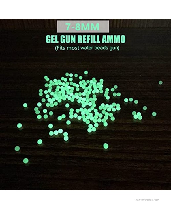 Gel Balls 7mm Water Bullet Beads for Gel Gun Water Blaster Glow-in-The-Dark Non-Toxic 4 Pack–3,000 Beads Per Pack