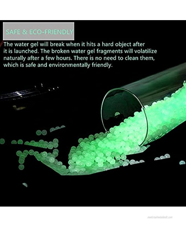 Gel Balls 7mm Water Bullet Beads for Gel Gun Water Blaster Glow-in-The-Dark Non-Toxic 4 Pack–3,000 Beads Per Pack