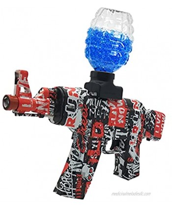 Gel Blaster Gun for Adults with Graffiti AKM 47 Design Shooting Gellets and Gel Ball Electric Automatic Water Bead Toy Gun
