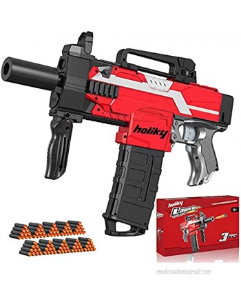 Holiky Automatic Toy Gun for Nerf Gun Bullets 3 Burst Modes Toy Foam Blasters & Guns with 100pcs Soft Darts Electric DIY Toy Guns for 6 7 8 9 10 Years Old Boys Ideal Gun Toys Gifts for Kids Teens