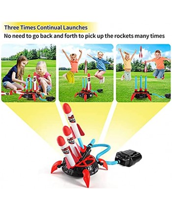 Lehoo Castle Air Rocket Toy Rocket Launcher for Kids Multiple Rockets Continual Launch Fun Outdoor Games with 6 Foam Rockets and Sturdy Stomp Launcher,STEM Gift for Boys Girls Age 4-12
