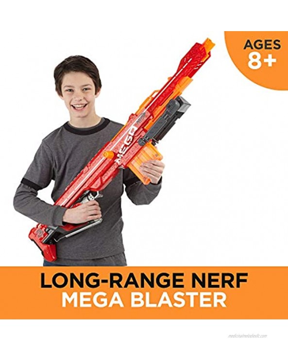 Nerf A3700 Centurion Mega Toy Blaster with Folding Bipod 6-Dart Clip 6 Official Mega Darts & Bolt Action for Kids Teens & Adults Gray