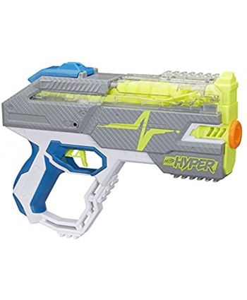 NERF Hyper Rush-40 Pump-Action Blaster 30 Hyper Rounds Eyewear Up to 110 FPS Velocity Easy Reload Holds Up to 40 Rounds