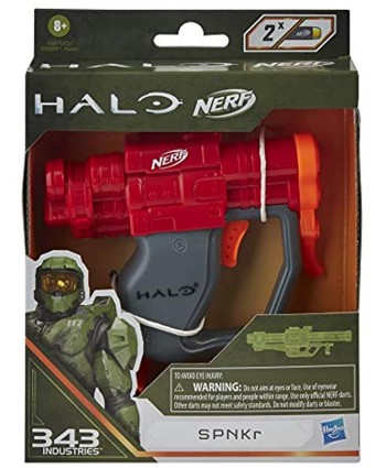 NERF MicroShots Halo SPNKr -- Mini Dart-Firing Blaster and 2 Darts -- Collectible Blaster for Halo Video Game Fans Battlers