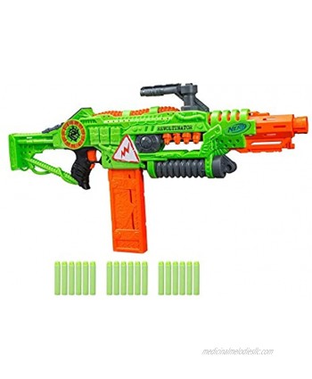 NERF Revoltinator Zombie Strike Toy Blaster with Motorized Lights Sounds & 18 Official Darts for Kids Teens & Adults