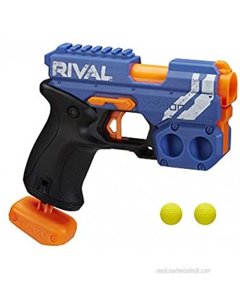 NERF Rival Knockout XX-100 Blaster -- Round Storage 90 FPS Velocity Breech Load -- Includes 2 Official Rival Rounds -- Team Blue