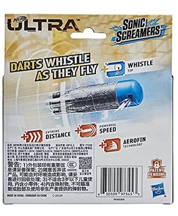 Nerf Ultra Sonic Screamers 20-Dart Refill Pack Darts Whistle Through The Air Compatible Only with Nerf Ultra Blasters