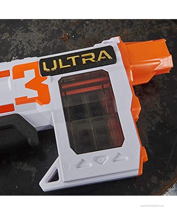 NERF Ultra Three Blaster Pump-Action 8-Dart Internal Clip 8 Ultra Darts Compatible Only Ultra Darts