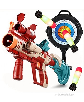 OSQI Toy Foam Blasters & Guns Grenade Launcher Includes 3 Flash Grenade Flashlight Sight Pan Toys Gun Gifts for 5-12 Year Old Boys Red 3 Grenade