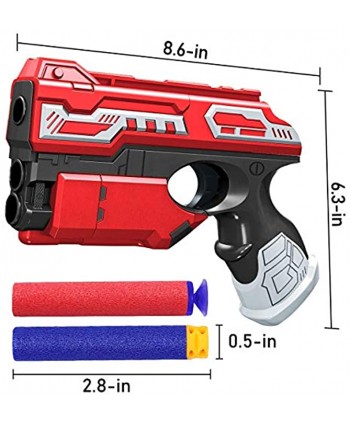 POKONBOY 2 Sets Blaster Toy Guns for Boy Foam Bullet Toy Gun with 60 PCS Refill Darts for Kids 6+ Year old Boys Gun Games Christmas