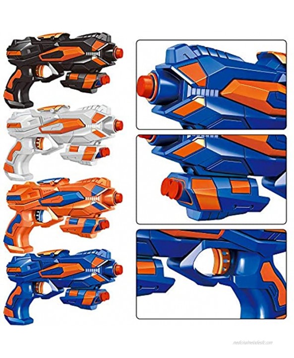 POKONBOY 4 Pack Blaster Guns Compatible with Nerf Guns Bullets Toy Guns for Boys Girls with 80 Pack Foam Refill Darts Hand Gun Toys for 6+ Year Old Kids Birthday Christmas