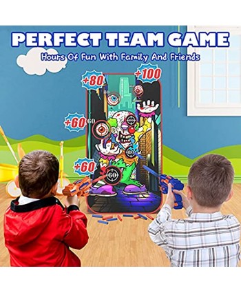 Shooting Game Toy with 2 Foam Blasters & Guns Stable Shooting Targets & 100 Foam Darts Compatible with Nerf Guns for Boys 5 6 7 8 9 10 Years Old Gifts Halloween Zombie Carnival Party Games