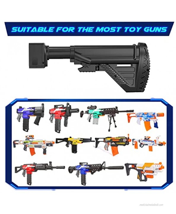 SnowCinda Toy Gun Stock for Nerf N-Strike Elite and Nerf Modulus Attachments ABS Plastic Shoulder Stock Accessories Compatible with Nerf Guns Black