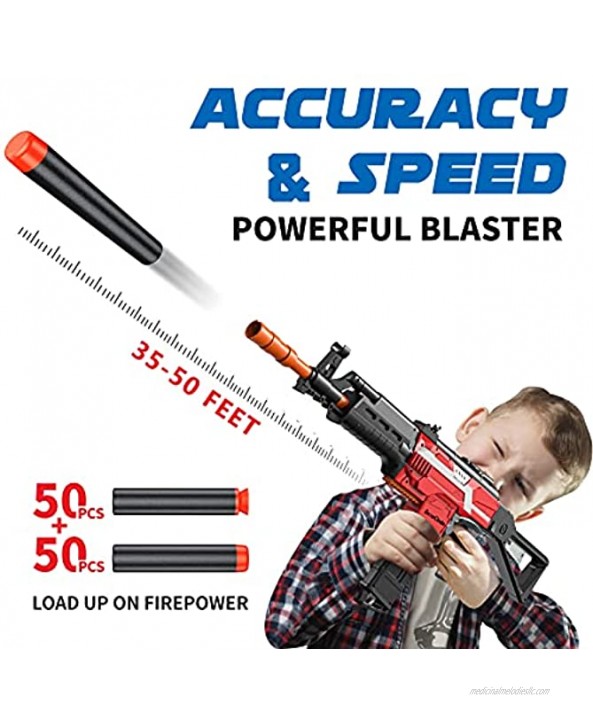Toy Gun for Nerf Gun Darts Automatic Toy Foam Blasters & Guns with 3 Burst Modes DIY Customized Toy Guns for Boys Includes 100 Foam Darts Stem Toys for 6-12 Year Old Boys Gifts for Kids & Teens