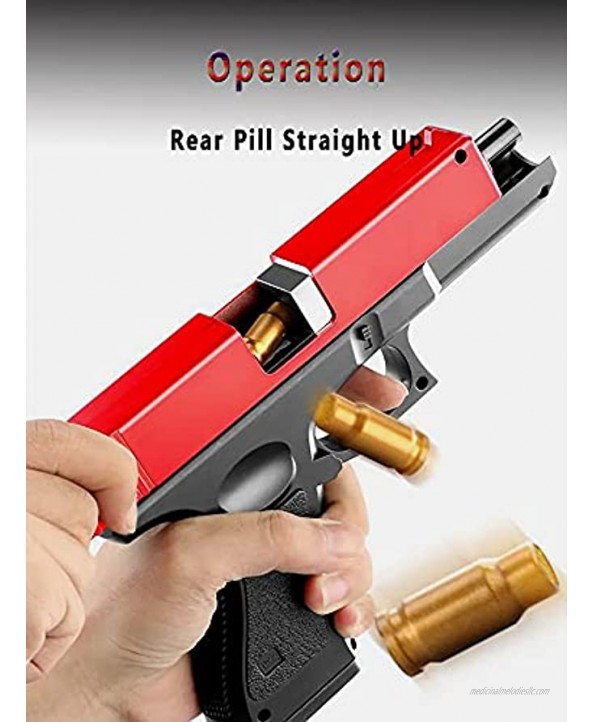 Upwsma Soft Bullet Toy Gun a Safe Soft Bullet That Will Not Harm The Human Body Simulates Real Manual Loading and is a Cool Toy That Exercises Children’s Physical Coordination（Red）