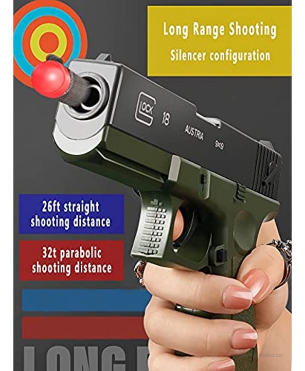 Upwsma Soft Bullet Toy Gun a Safe Soft Bullet That Will Not Harm The Human Body Simulates Real Manual Loading and is a Cool Toy That Exercises Children’s Physical Coordination（Dark Green）