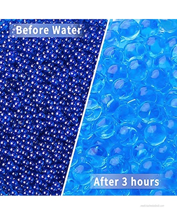 Water Bullets Beads Gel Balls Refill Ammo Water Blasters 7-8mm 10 Pack 8000 Per Pack for Water Beads Gun Vase Filler DIY Crystal Mud Stress Ball,10 Pack Blue