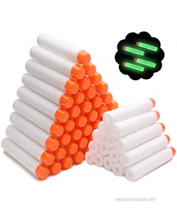 Airlab 100Pcs Refill Darts Compatible with Nerf N-Strike Elite Modulus Glow in the Dark Bullets White