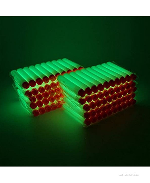 EKIND 100Pcs Glow in The Dark Suction Darts Refill Foam Bullet Compatible for Nerf Elite Guns White