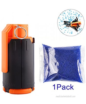FenglinTech Tactical Plastic CS Grenade with 10,000PCS Hardened Crystal Water Beads Bullet Blue